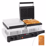 Waffeleisen - Doppelt - Manuell - 4 kW - Form: 2 Brüsseler Waffeln - Backplatten teflonbeschichtet