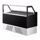Vitrine de gelados Profissional EMMA - 1715mm - Refrigeração ventilada - com iluminação LED - para 9 cubas de gelado de 5 litros ou 6 cubas de gelado de 7 litros - Preto - acesso pelo lado do operador