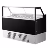 Ice Cream Serve Over Counter | EMMA - 1715mm - Ventilated cooling - with LED lighting - for 9 x 5 litres Napoli pans or 6 x 7 litres - Black - rear sliding doors