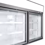 Supermarkt-Wandvrieskast - 1454mm - 232 liter - van -22 tot -18 °C - met 2 (dubbelglas) glazen draaideuren & 4 schappen - incl. diepvrieseiland - grijs