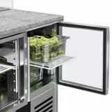 Saladette PREMIUM - 900mm - 2 porte in vetro - con vetrina in vetro dritto per 5x GN 1/6