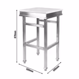 Hakbloktafel van polyethyleen - 500x500mm - met RVS frame - 80mm dik