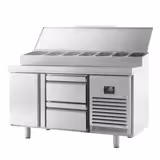 Saladetă - 1468x700 mm - 1 ușă & 2 sertare - pentru 1x GN 1/2 & 6x GN 1/3 recipiente