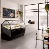 Ice Cream Serve Over Counter | NOLAN - 1736mm - Ventilated cooling - with LED lighting - for 18 x 5 litres Napoli pans - Black