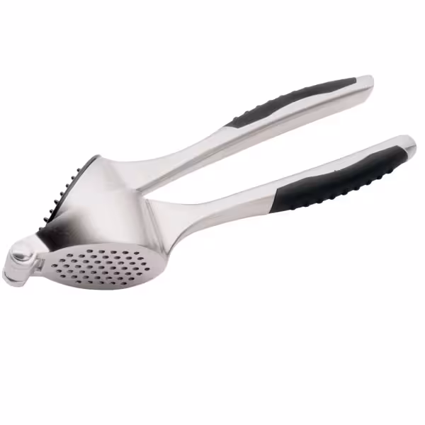 Knoflookpers - zinkgietwerk - met ontkerner; geschikt voor ongeschilde teentjes; antislip handgrepen - lengte 37mm