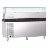 Commercial Pizza Prep Counter - Granite Top PREMIUM - 2000x800mm - with 3 doors - incl. refrigerated topping unit with glass sneeze guard - 10x GN 1/4