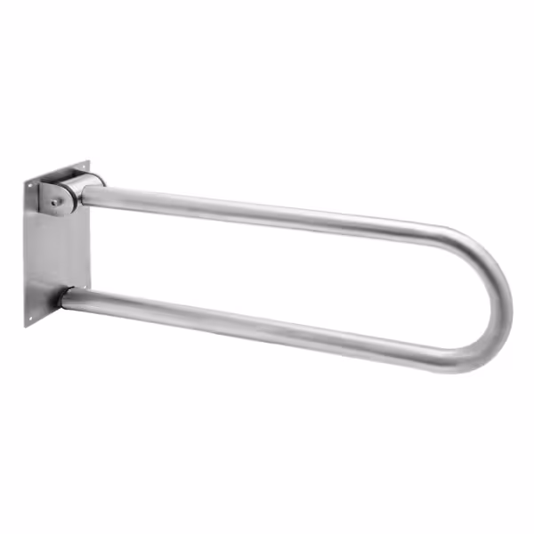 Barre d’appui relevable pour WC - Acier inoxydable - Longueur: 680mm