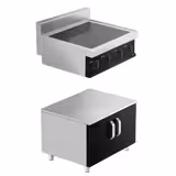 Induktionsherd - 14 kW - 4 Kochfelder - inkl. Unterbau mit 2 Türen