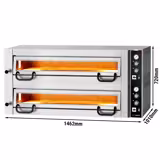 Forno elettrico per pizza - Platea in mattoni refrattari - 1462x1010mm - 6+6 pizze Ø34cm - fino a 450°C - Meccanico
