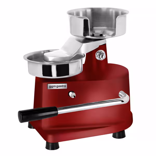 Presse à hamburger - Inox - Ø 130mm - Fond lisse - Rouge