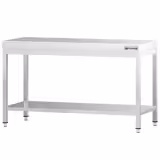 RVS werktafel PREMIUM - 1500x600mm - met onderblad - verstevigd werkblad