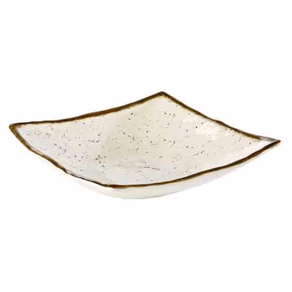 (6 Stück) Schale - STONE ART - Melamin - 1,1 Liter - 240x240mm - Weiß/Braun