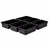 (6 Pezzi) Contenitore in Policarbonato GN 1/1 - Nero - Altezza: 200 mm