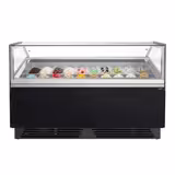 Vitrine à glace ADAM – 1700 mm – refroidissement ventilé – pour 18 bacs à glace de 5 litres ou 12 bacs de 7 litres – Noir