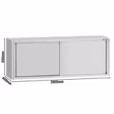 Rozsdamentes acél faliszekrény ECO - 2000x400 mm - tolóajtóval - 650 mm magas