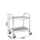 Carrello di servizio - 750x400mm - con 2 vasche & ruote silenziose