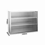 Edelstahl Wandhängeschrank PREMIUM - 1000x400mm - ohne Schiebetür - 1000mm hoch