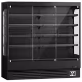 Vitrina mural refrigerada - 1940x700x2000mm - 893L - con 3 puertas batientes de vidrio y 4 estantes - Negro