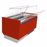 Vitrine à glace LIAM – 1310 mm – refroidissement statique – pour 10+10 bacs à glace de 5 litres – Rouge