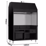 Neutral Element for Charcoal & Gas Grill - 1360x890x2150mm - Black - with 3 Filters - compatible with KGE1200 & GGE1200