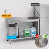 Dubbelwandige doorschuifvaatwasser 50x50cm - Elektronisch bedieningspaneel - 400V - 7,1kW - met zeep- & glansspoelpomp - met ingebouwde waterontharder