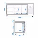 Commercial Counter Fridge PREMIUM - 1865x700mm - with 1 door - 6 drawers - with upstand - capacity 474 litres