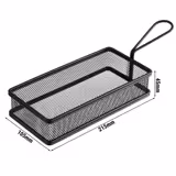 (6 unid) Cesto de apresentação - SNACKHOLDER - aço inoxidável - retangular - 215x105x45mm - Preto