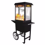 Macchina per popcorn PROFESSIONALE con carrello - 1,46kW - 5kg/h - con 1 pentola - Nero