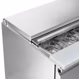 Commercial Saladette Counter PREMIUM - 903mm - 240L - 2 glass doors - open top for 2 x GN 1/1 & 3 x GN 1/6 & stainless steel hinged lid