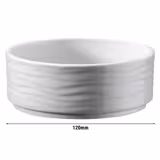 (24 pieces) Sea Wave Dessert & Salad Bowls – Porcelain - 120 x 120 mm - White