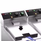 Elektrische dubbele friteuse - 8+8 liter - 6,5kW - met aftapkraan