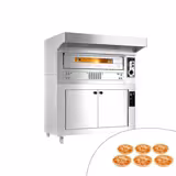 Gas Deck Pizza Oven - Single Deck - Refractory Stone Deck - 6 - Ø 33cm (13") - 230V Single Phase - Mechanical Controls - incl. Stainless steel hood & Proofing cabinet
