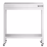 Table de travail en inox PREMIUM - 800 x 600 mm - avec tablette inférieure et roulettes