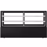 Koel- & Gebaksvitrine MADRID - 890 liter - 2000mm - schuifdeuren - met 2 glazen plateaus - zwart mat - NL