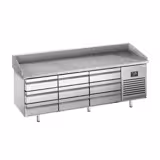 Banco pizza refrigerato PREMIUM PLUS - 1980x700mm - con 9 cassetti - piano in granito