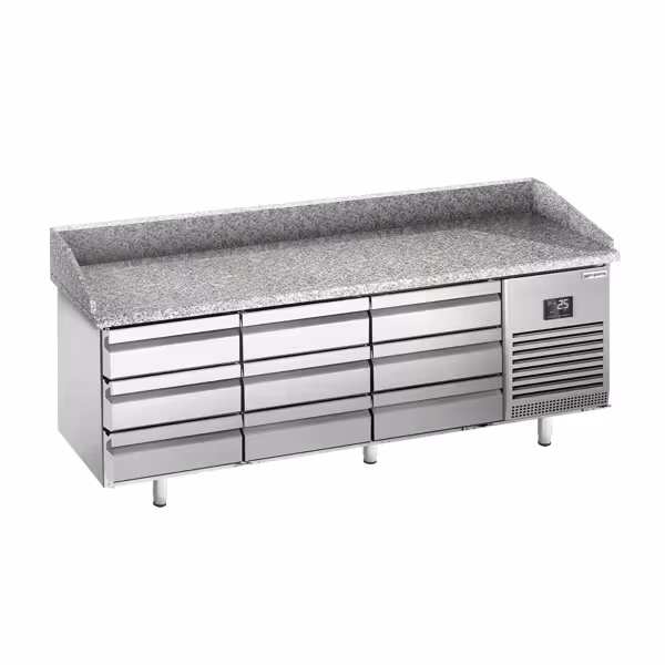 Pizzakühltisch Premium PLUS - 1980x700mm - mit 9 Schubladen