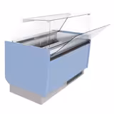 Ice Cream Serve Over Counter | LIAM - 1310mm - with LED lighting - for 10+10 x 5 litres Napoli pans - Light Blue - Static cooling