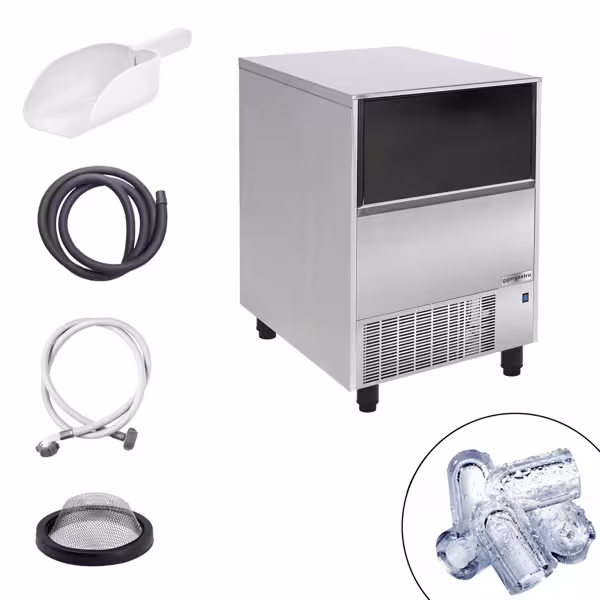 Professionele ijsblokjesmachine - Holle kegel - 59kg/24h - incl. ijs voorraadbunker