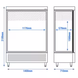 Armadio frigorifero in acciaio inox PREMIUM - 1200L - fino a +8°C - con 2 porte