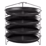 Rejilla para 4 bandejas de pizza - acero inoxidable - altura: 260mm - para bandejas de pizza de hasta Ø 28cm