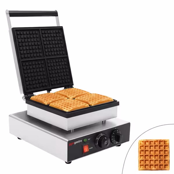Våffeljärn - Enkel - manuell termostat - 1,75 kW - Form: Belgiska våfflor - bakplattor med non-stickbeläggning