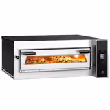 Forno elettrico per pizza - Platea in mattoni refrattari - 990x895mm - 4 pizze Ø35cm - 400°C - Digitale - Sovrapponibile (fino a 3)