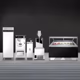 Ijsvitrine EMMA - 1193mm - geforceerde koeling - voor 6x 5 liter ijsbak; 4x 7 liter ijsbak - incl. 4x 7 liter ijsbak - zwart - schuifdeksel - Dekselopening aan de bedieningszijde