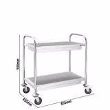 Serving & Clearing Trolley – 2 Tubs - 850×450 mm - Sound-Damped - 4 Castors, 2 Brakes - Bumpers