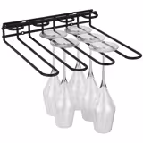 Wieszak na kieliszki - chromowany metal - do 12 kieliszków - 2-rzędowy - 320x295x60mm - do montażu pod półką/na suficie/na ścianie