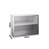 Edelstahl Wandhängeschrank PREMIUM - 800x400mm - ohne Schiebetür - 800mm hoch