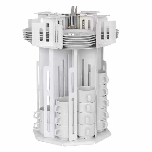 Kop & schotel dispenser - Roterend - Wit