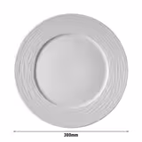 (6 pcs) SEA WAVE | - Porcelain - Ø300mm - White