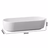 (6 stuks) Schaal - CASUAL - Melamine - 1L - ovaaI - 265x105mm - Diepte:65mm - stapelbaar - Wit