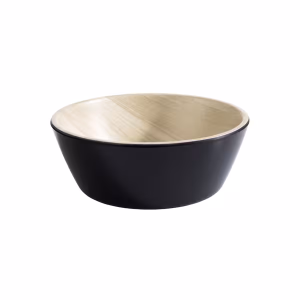 (6 pcs) Dessert Bowl - FRIDA - Melamine - 250ml - square - 125x125mm - Depth: 45mm - Black & Beige